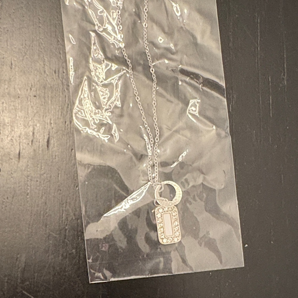 Delicate Silver-Tone Crystal Pendant Necklace